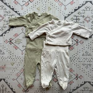 Colored Organics Green and White Kids Matching Sets